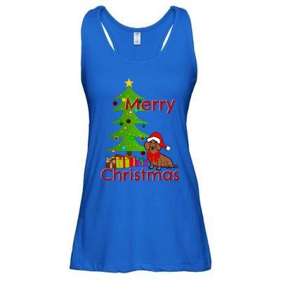 Adorable Dachshund Merry Christmas Funny Doxie Lover Gift Ladies Essential Flowy Tank