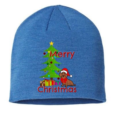 Adorable Dachshund Merry Christmas Funny Doxie Lover Gift Sustainable Beanie