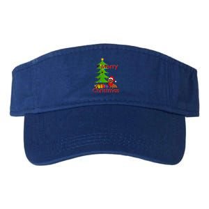 Adorable Dachshund Merry Christmas Funny Doxie Lover Gift Valucap Bio-Washed Visor