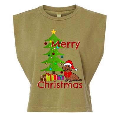 Adorable Dachshund Merry Christmas Funny Doxie Lover Gift Garment-Dyed Women's Muscle Tee