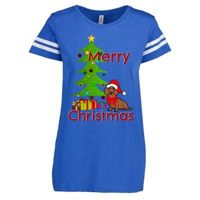 Adorable Dachshund Merry Christmas Funny Doxie Lover Gift Enza Ladies Jersey Football T-Shirt