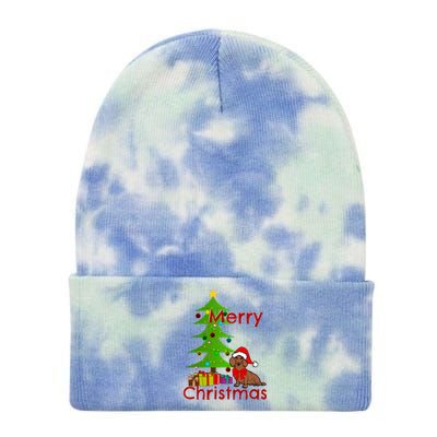 Adorable Dachshund Merry Christmas Funny Doxie Lover Gift Tie Dye 12in Knit Beanie