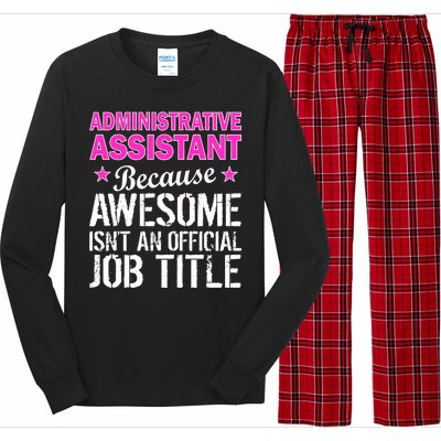 Administrative Assistant Awesome Job Title Long Sleeve Pajama Set