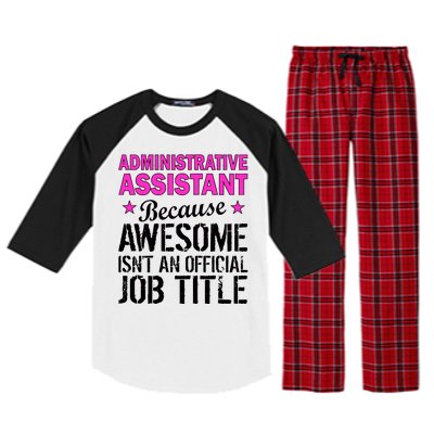 Administrative Assistant Awesome Job Title Raglan Sleeve Pajama Set