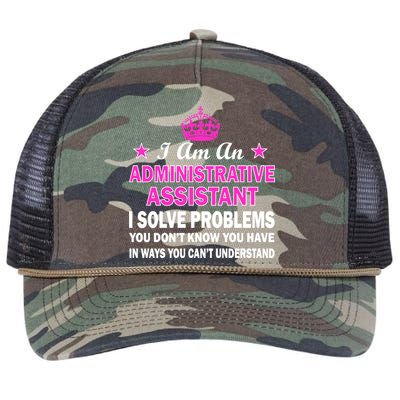 Administrative Assistant Solving Problems Retro Rope Trucker Hat Cap