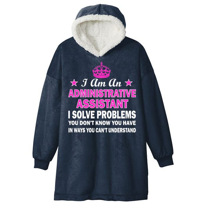 Administrative Assistant Solving Problems Hooded Wearable Blanket