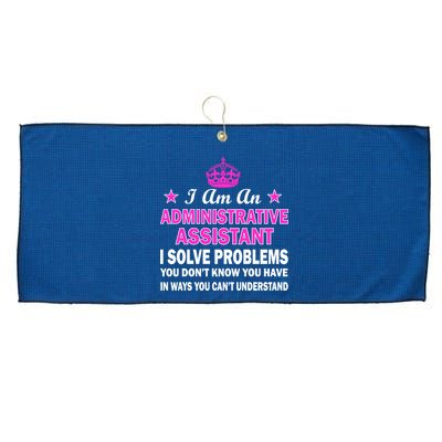 Administrative Assistant Solving Problems Large Microfiber Waffle Golf Towel