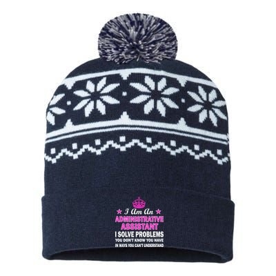 Administrative Assistant Solving Problems USA-Made Snowflake Beanie