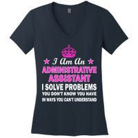 Administrative Assistant Solving Problems Women's V-Neck T-Shirt