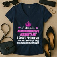 Administrative Assistant Solving Problems Women's V-Neck T-Shirt