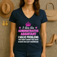 Administrative Assistant Solving Problems Women's V-Neck T-Shirt