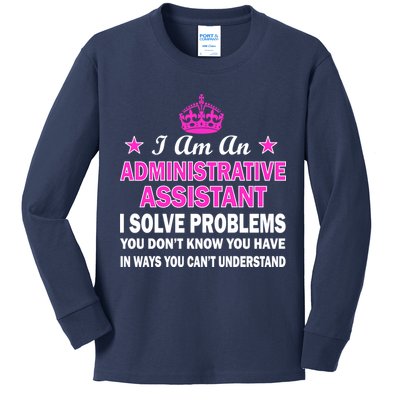 Administrative Assistant Solving Problems Kids Long Sleeve Shirt
