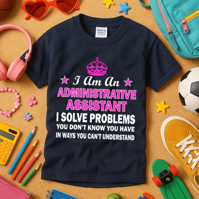 Administrative Assistant Solving Problems Kids T-Shirt