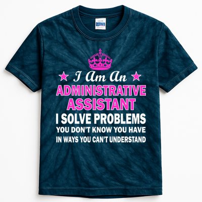 Administrative Assistant Solving Problems Kids Tie-Dye T-Shirt