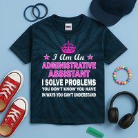 Administrative Assistant Solving Problems Kids Tie-Dye T-Shirt