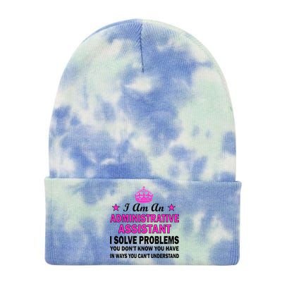 Administrative Assistant Solving Problems Tie Dye 12in Knit Beanie