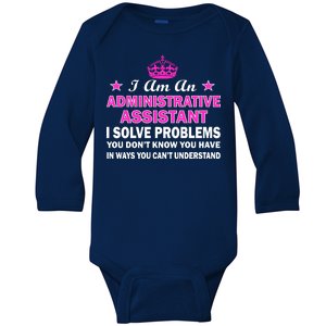 Administrative Professional Assistant Solve Problems Baby Long Sleeve Bodysuit