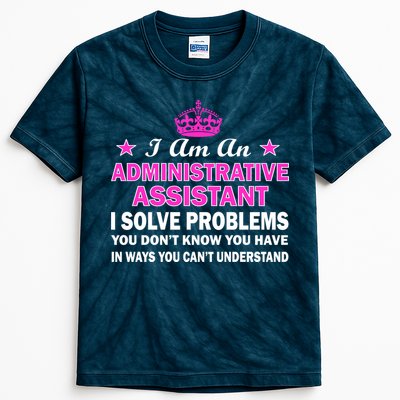 Administrative Professional Assistant Solve Problems Kids Tie-Dye T-Shirt
