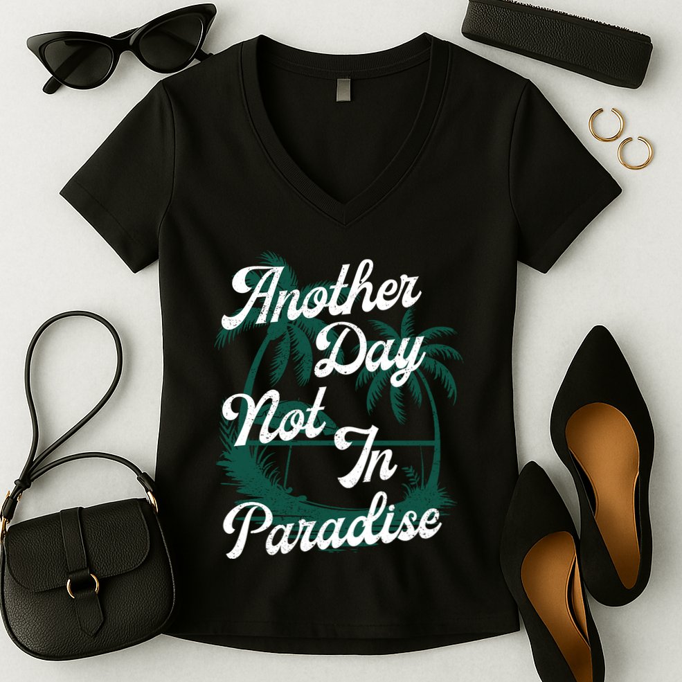 Another Day Not In Paradise Women's V-Neck T-Shirt