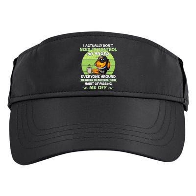 Actually Dont Need To Control My Anger Funny Dachshund Adult Drive Performance Visor