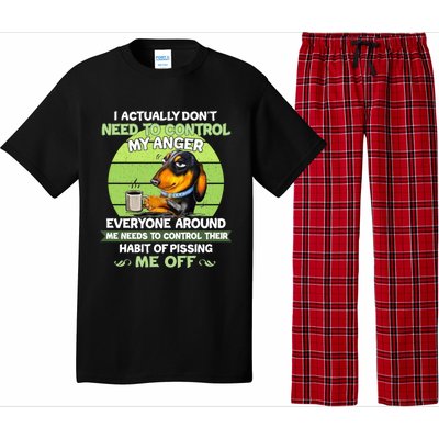 Actually Dont Need To Control My Anger Funny Dachshund Pajama Set