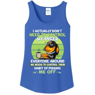 Actually Dont Need To Control My Anger Funny Dachshund Ladies Essential Tank