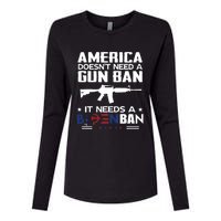 America Doesnt Need A Gun Ban It Needs A Bidenban Womens Cotton Relaxed Long Sleeve T-Shirt