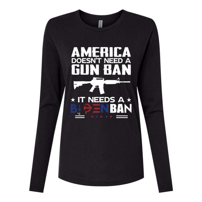 America Doesnt Need A Gun Ban It Needs A Bidenban Womens Cotton Relaxed Long Sleeve T-Shirt