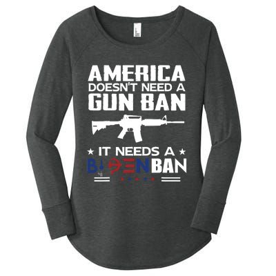 America Doesnt Need A Gun Ban It Needs A Bidenban Women's Perfect Tri Tunic Long Sleeve Shirt