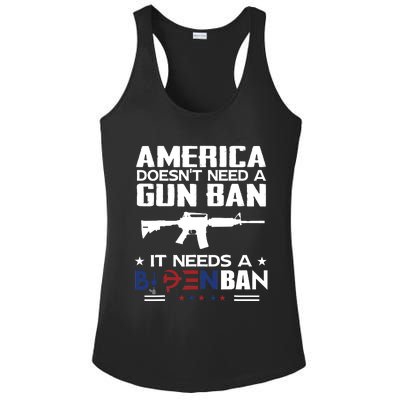 America Doesnt Need A Gun Ban It Needs A Bidenban Ladies PosiCharge Competitor Racerback Tank