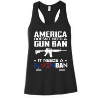 America Doesnt Need A Gun Ban It Needs A Bidenban Women's Racerback Tank