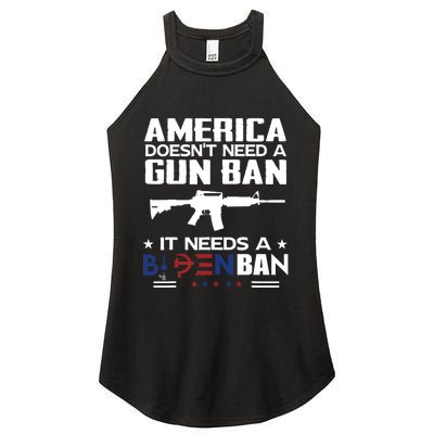 America Doesnt Need A Gun Ban It Needs A Bidenban Women's Perfect Tri Rocker Tank