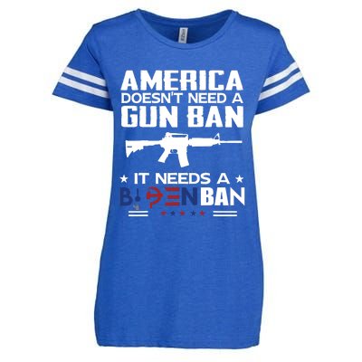 America Doesnt Need A Gun Ban It Needs A Bidenban Enza Ladies Jersey Football T-Shirt