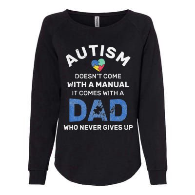 Autism Dad Never Gives Up Autism Awareness Autistic Spectrum Womens California Wash Sweatshirt