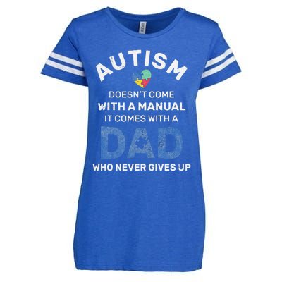 Autism Dad Never Gives Up Autism Awareness Autistic Spectrum Enza Ladies Jersey Football T-Shirt