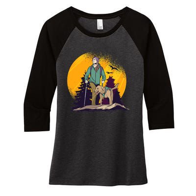 Adventure Dog Nature Adventure Camping Gear Present Women's Tri-Blend 3/4-Sleeve Raglan Shirt