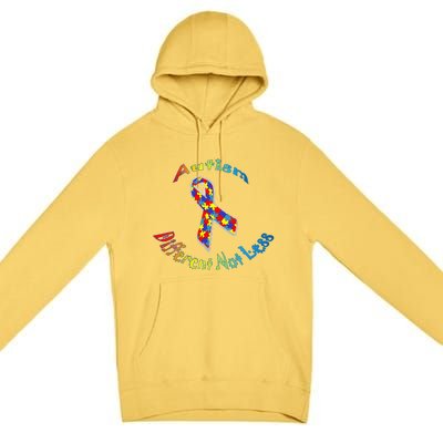 Autism Different Not Less For Autism Awareness Premium Pullover Hoodie