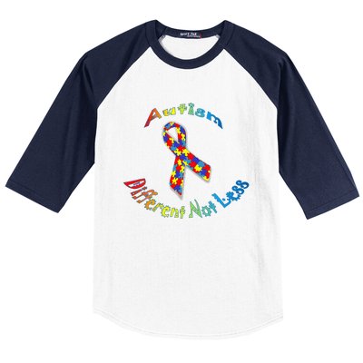 Autism Different Not Less For Autism Awareness Baseball Sleeve Shirt