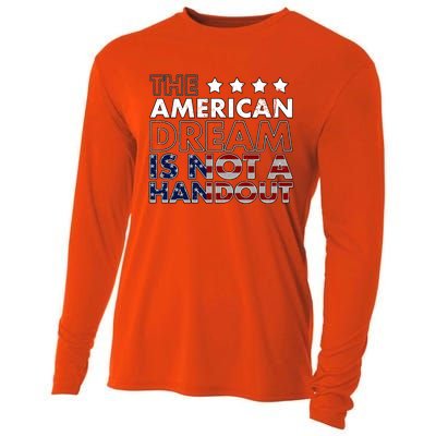 American Dream Not Handout Conservative Republican Political Gift Cooling Performance Long Sleeve Crew