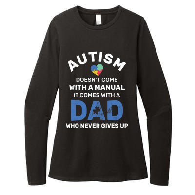 Autism Dad Never Gives Up Autism Awareness Autistic Spectrum Womens CVC Long Sleeve Shirt