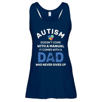 Autism Dad Never Gives Up Autism Awareness Autistic Spectrum Ladies Essential Flowy Tank