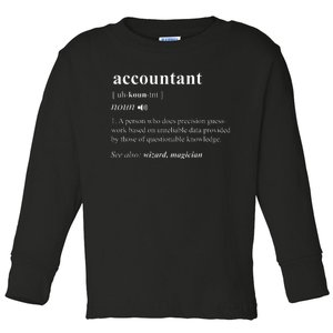 Accountant Definition Noun Accounting Major Cpa Toddler Long Sleeve Shirt