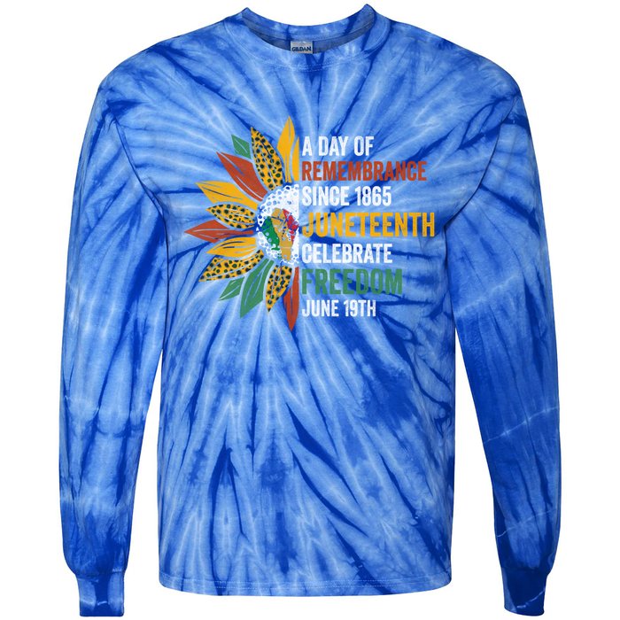 A Day Of Remembrance Since 1985 Junenth Celebrate Freedom Gift Tie-Dye Long Sleeve Shirt