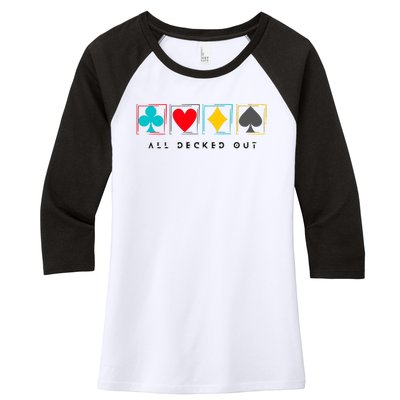 All Decked Out Women's Tri-Blend 3/4-Sleeve Raglan Shirt