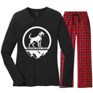 Adventure Dog Outdoor Enthusiast And Dog Lover Women's Long Sleeve Flannel Pajama Set 