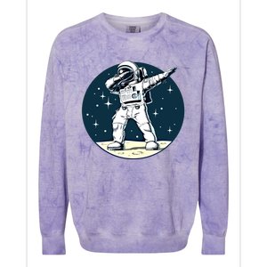 Astronaut Dabbing On The Moon Outer Space Funny Graphic Gift Colorblast Crewneck Sweatshirt