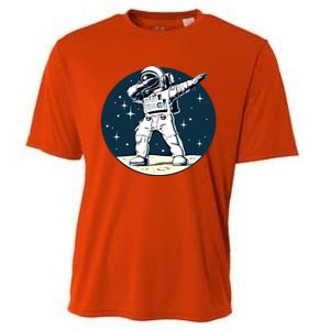 Astronaut Dabbing On The Moon Outer Space Funny Graphic Gift Cooling Performance Crew T-Shirt