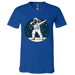 Astronaut Dabbing On The Moon Outer Space Funny Graphic Gift V-Neck T-Shirt