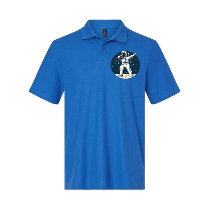 Astronaut Dabbing On The Moon Outer Space Funny Graphic Gift Softstyle Adult Sport Polo