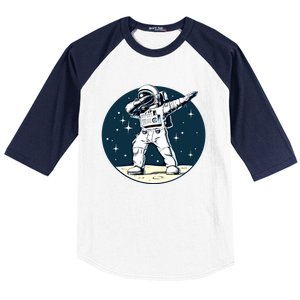 Astronaut Dabbing On The Moon Outer Space Funny Graphic Gift Baseball Sleeve Shirt